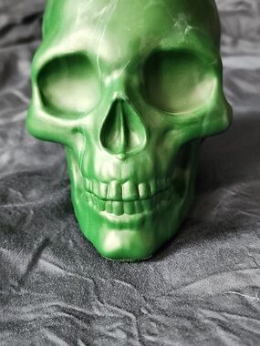 Plastic Green Marble Skull